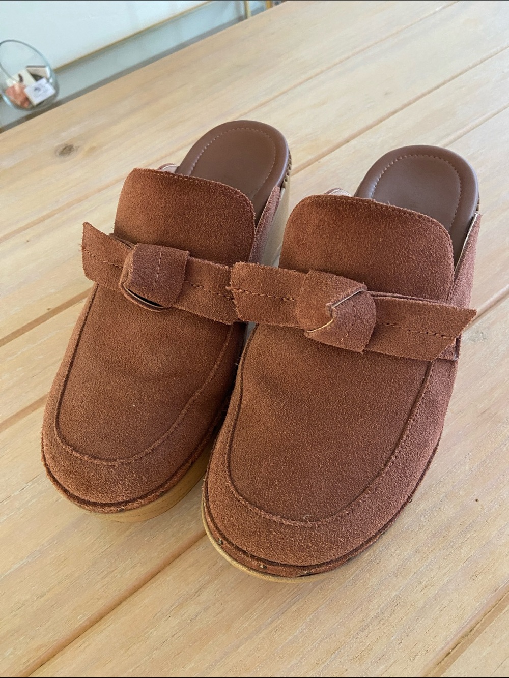 Cole Haan Suede Cloudfeel All Day Bow Clogs
